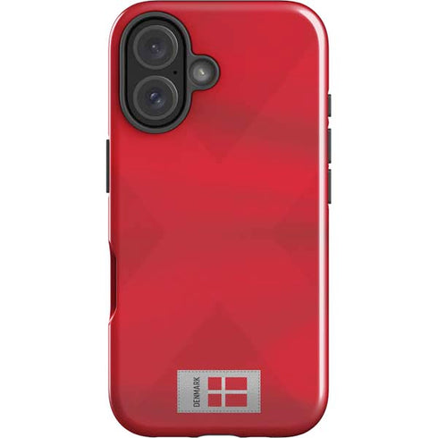 Denmark Soccer Flag iPhone 16 Plus Impact Case